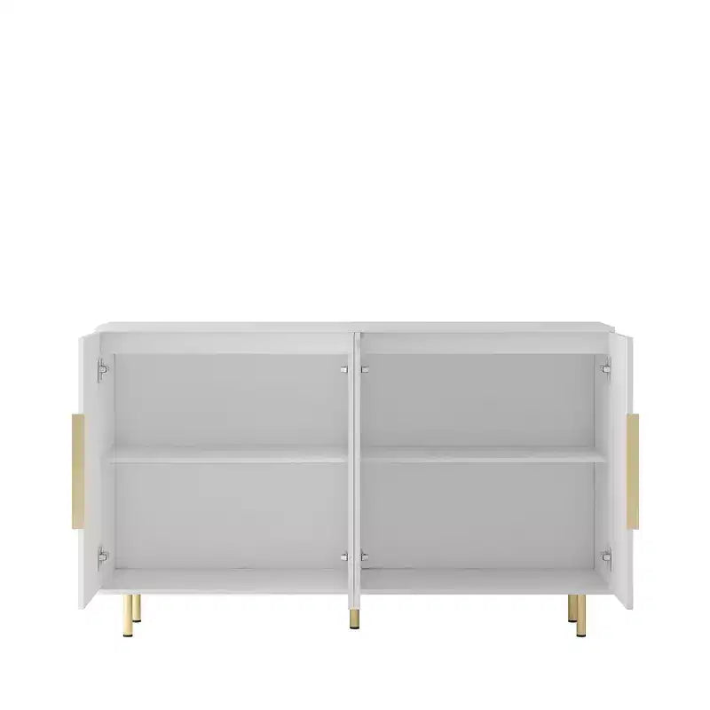 Credenza moderna a buffet scanalata con ripiani regolabili, Credenza e consolle d'accento