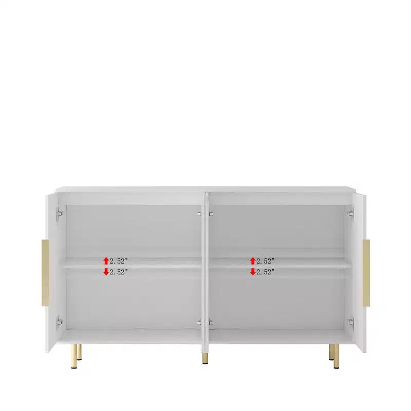 Credenza moderna a buffet scanalata con ripiani regolabili, Credenza e consolle d'accento