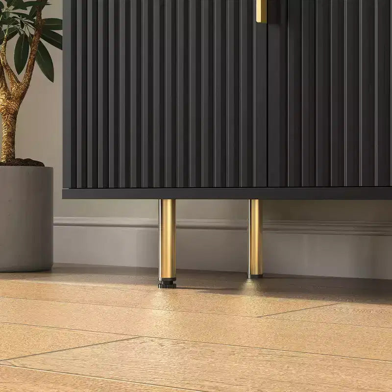 Credenza moderna a buffet scanalata con ripiani regolabili, Credenza e consolle d'accento