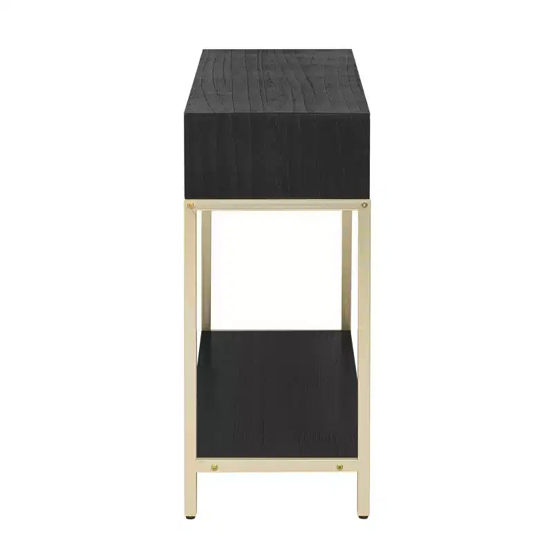 Consolle da 45.5 pollici con due cassetti, tavolo da corridoio retrò con design geometrico