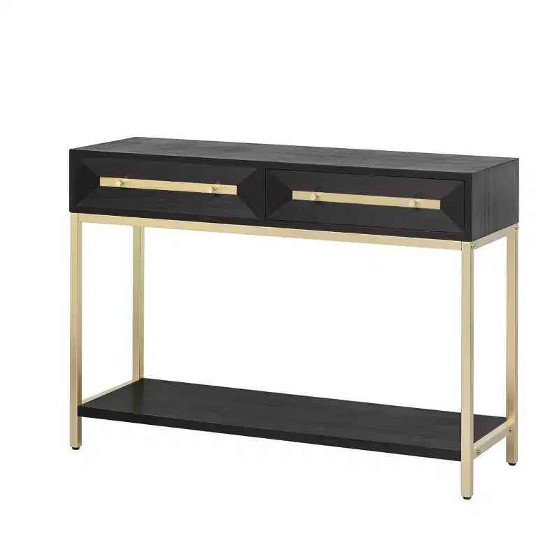 Consolle da 45.5 pollici con due cassetti, tavolo da corridoio retrò con design geometrico