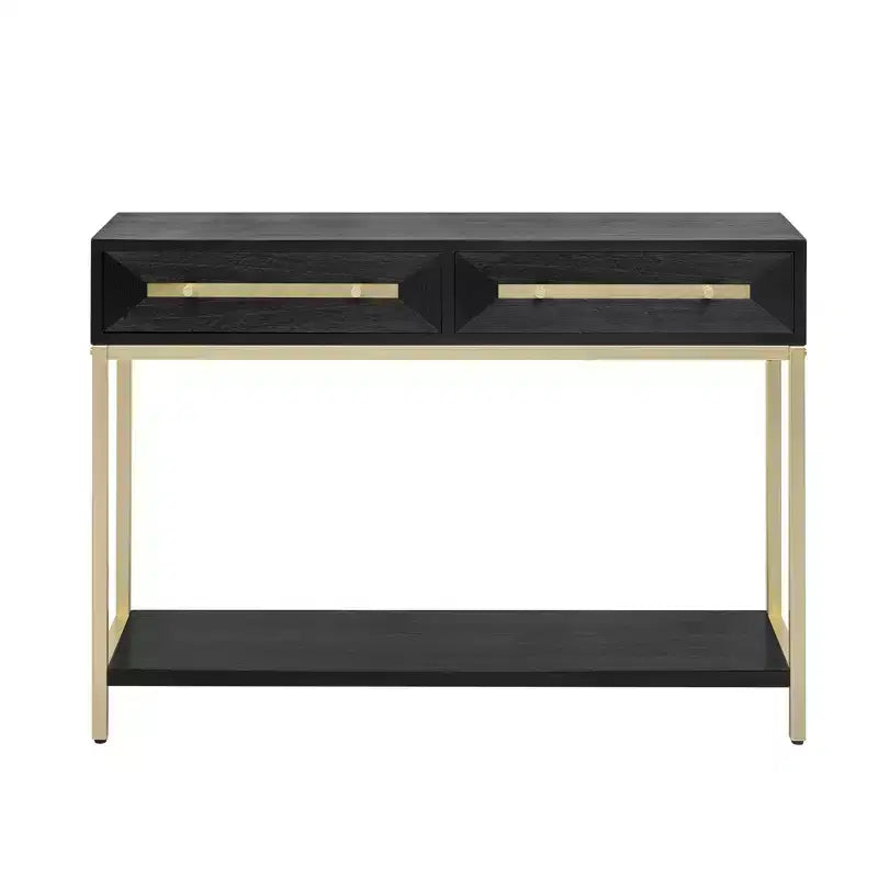 Consolle da 45.5 pollici con due cassetti, tavolo da corridoio retrò con design geometrico