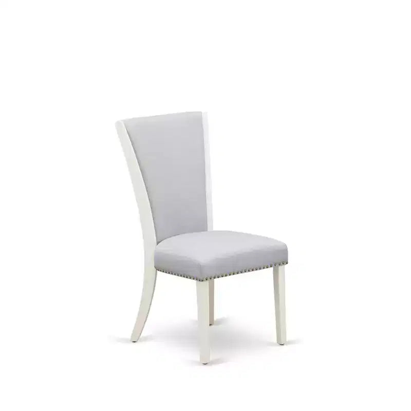 Set di 2 sedie da pranzo imbottite Parson con seduta in tessuto di lino e telaio in legno