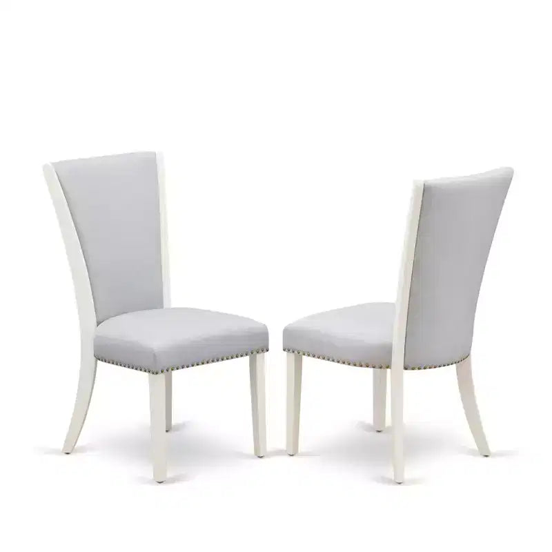 Set di 2 sedie da pranzo imbottite Parson con seduta in tessuto di lino e telaio in legno