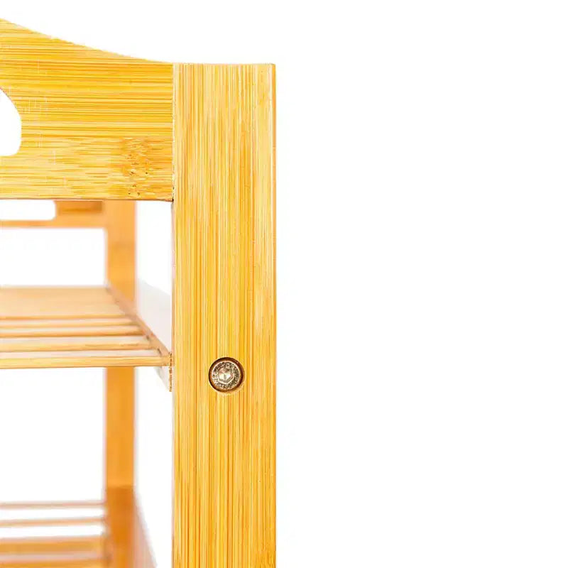 Scarpiera a 4 ripiani in bambù con 12 doghe, colore legno