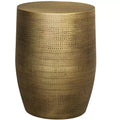 Jean 15 inch Wide Boho Morse Pattern Metal Accent Table, Assembled