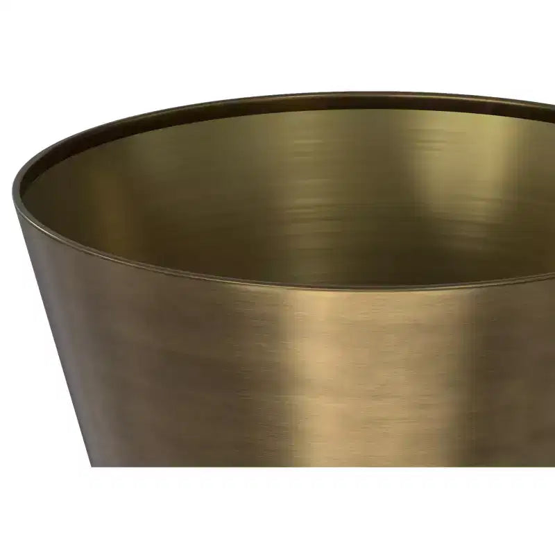 Tavolino in metallo da 14 pollici di larghezza, piano in marmo bianco con base in ottone anticato, completamente assemblato