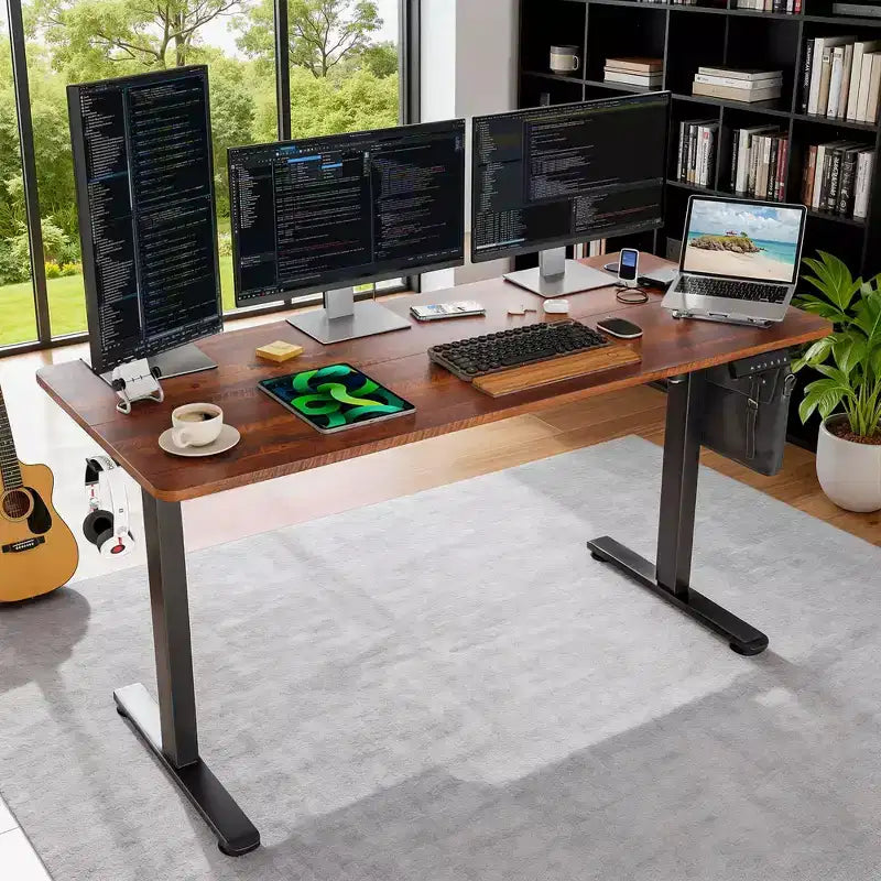 Scrivania Elettrica Regolabile in Altezza con Piano Componibile, 122 x 61 cm, per Casa e Ufficio