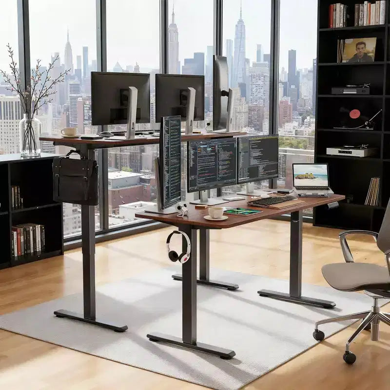 Scrivania Elettrica Regolabile in Altezza con Piano Componibile, 122 x 61 cm, per Casa e Ufficio