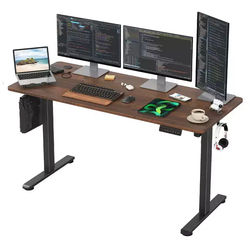 Scrivania Elettrica Regolabile in Altezza con Piano Componibile, 122 x 61 cm, per Casa e Ufficio