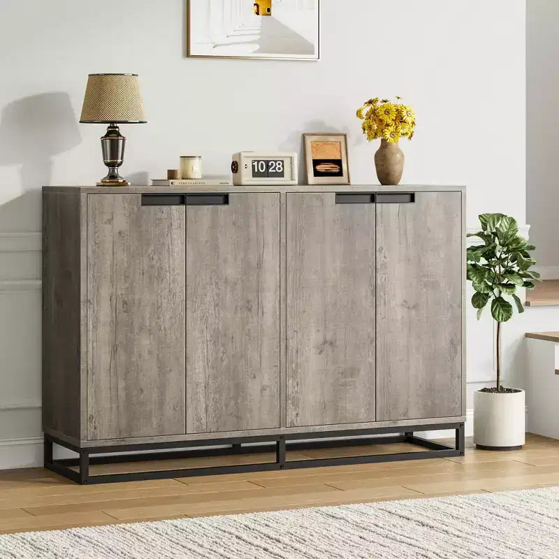 Credenza Buffet da 55 pollici con Ante e Ripiani Regolabili