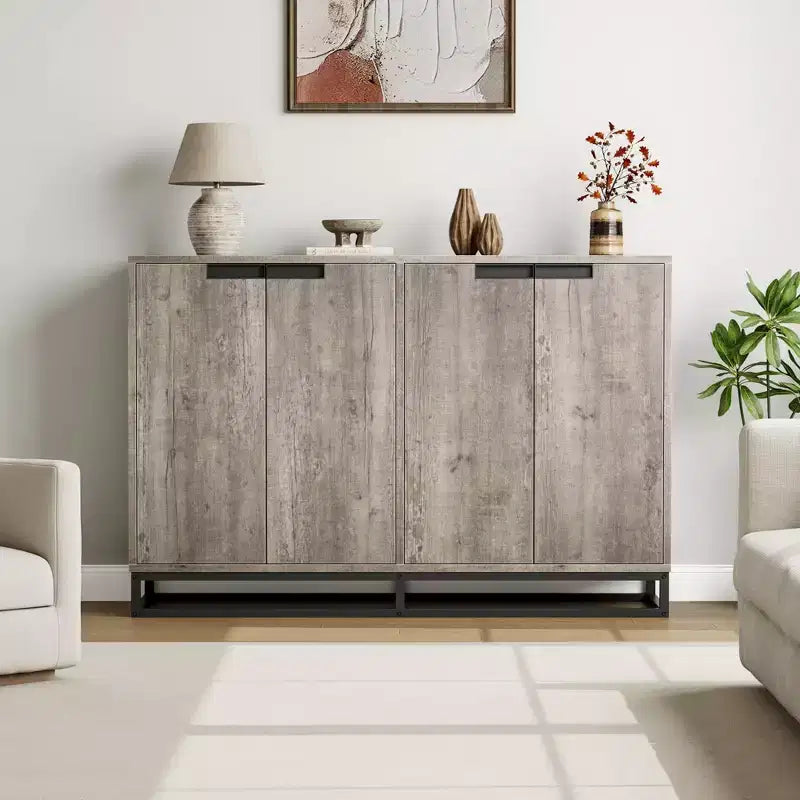 Credenza Buffet da 55 pollici con Ante e Ripiani Regolabili