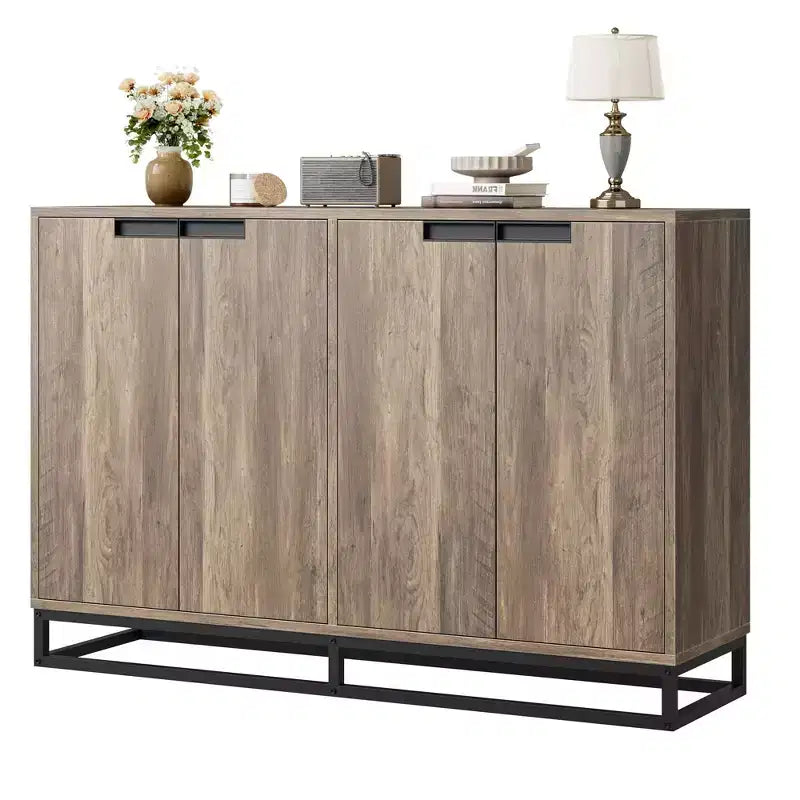 Credenza Buffet da 55 pollici con Ante e Ripiani Regolabili
