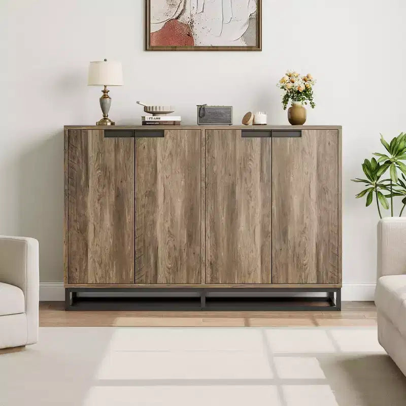 Credenza Buffet da 55 pollici con Ante e Ripiani Regolabili
