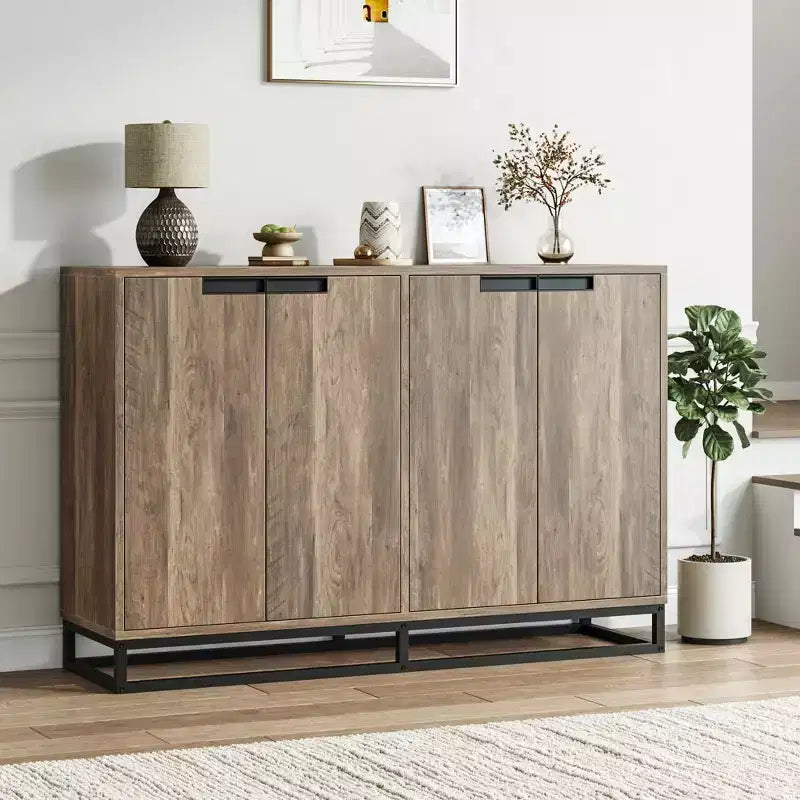 Credenza Buffet da 55 pollici con Ante e Ripiani Regolabili