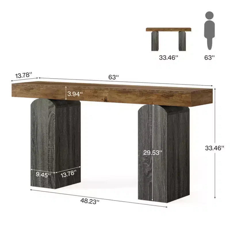 Tavolo Console Moderno da 160 cm con Gambe ad Arco per Soggiorno, Ingresso e Corridoio