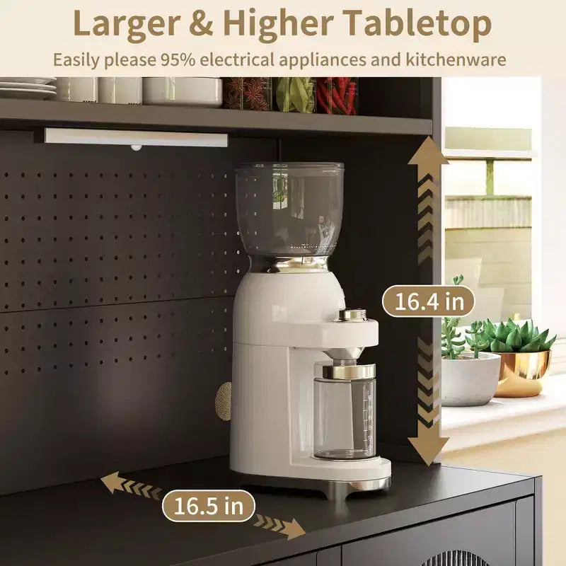 Dispensa da cucina in metallo a 5 ripiani, illuminata a LED, da 66 pollici, con ripiani regolabili e credenza