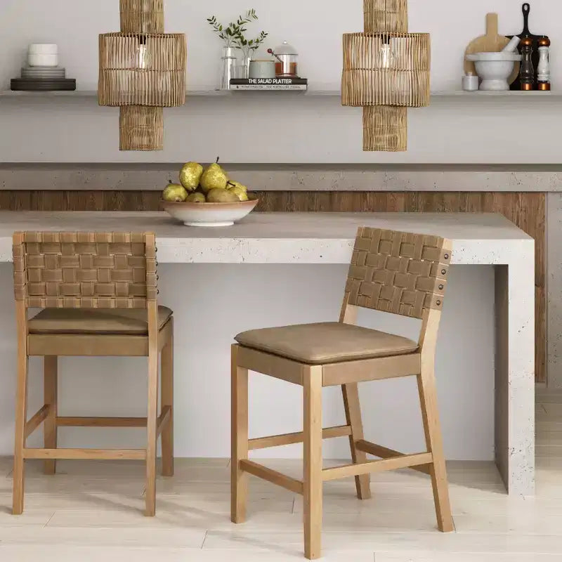 Set di 2 sgabelli da bar in similpelle ad altezza bancone