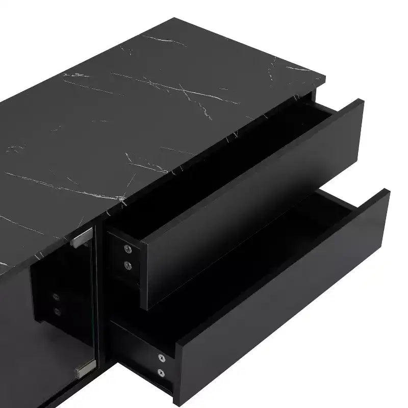 Mobile TV moderno con illuminazione LED e controllo tramite app, per TV fino a 105 pollici con ante in vetro temperato