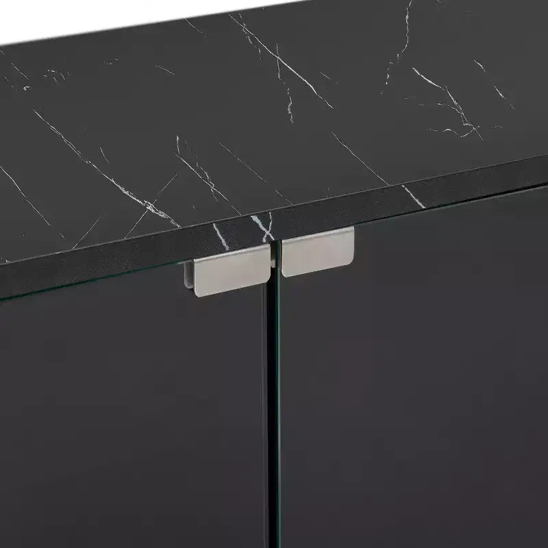 Mobile TV moderno con illuminazione LED e controllo tramite app, per TV fino a 105 pollici con ante in vetro temperato