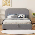 Letto Imbottito a Piattaforma in Pile Teddy Matrimoniale/Queen con Sistema di Contenimento Idraulico
